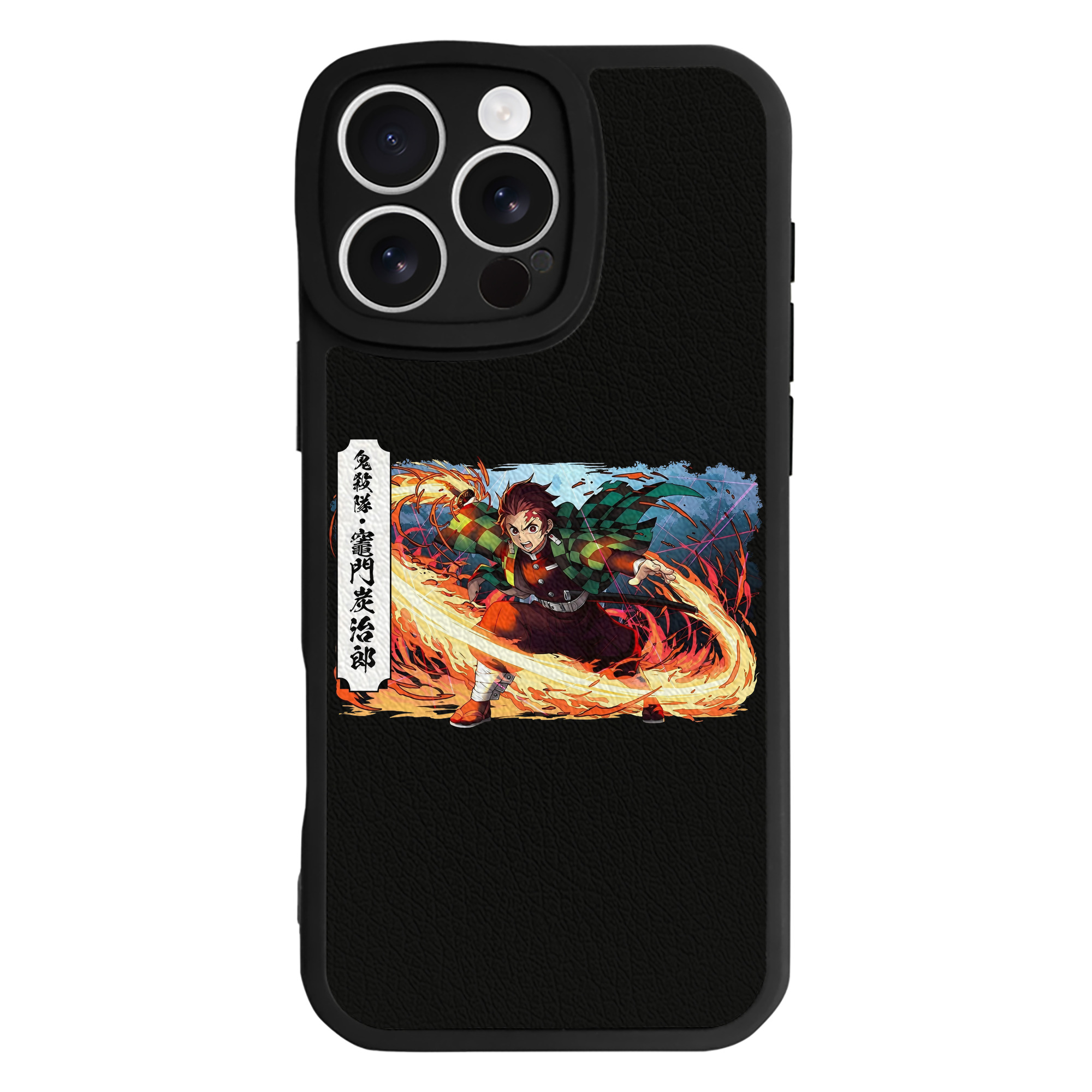 （画像用） 鬼滅の刃 竈門 炭治郎／かまど たんじろう Kamado Tanjirou 【iPhone 16シリーズ対応】シリコンスマホケース（レザー調） 材質：シリコン